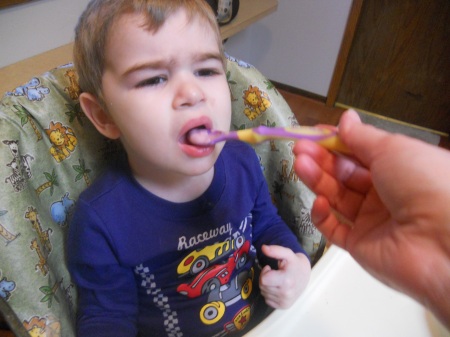 A photo from March 2012 in which Philip was still willing to eat yogurt